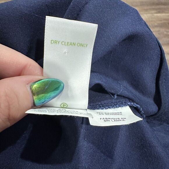 Lilly Pulitzer Navy Wide Leg Sailor Pant Mariner Gold Logo Buttons Sz 2 - Picture 5 of 7